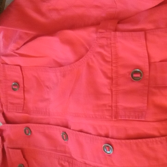 Eddie Bauer 100% cotton watermelon colored jacket Size Medium - Picture 5 of 6